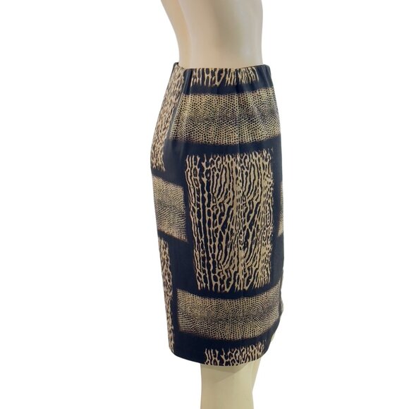 CARMEN MARC VALVO Women's Leopard Print Pencil Skirt Polyester Stretch Size S - Picture 5 of 12